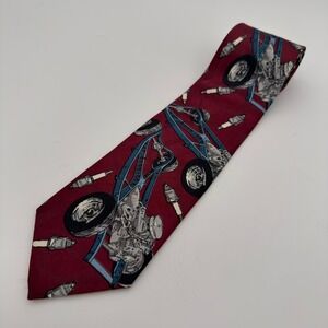 Home Improvement TV Show‎ Novelty Tie Burgundy Automotive Mechanic Vintage USA